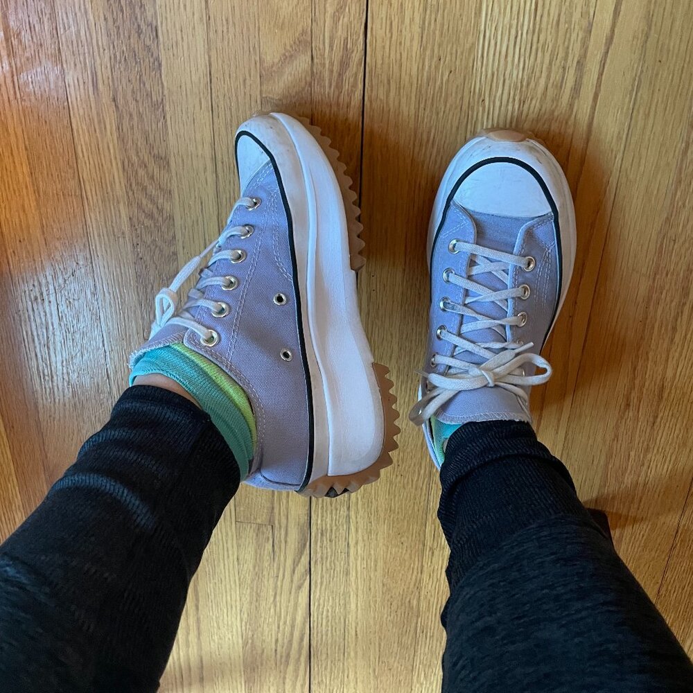 Converse Run Star Hike Platforms, women's size 8.5 in lavender